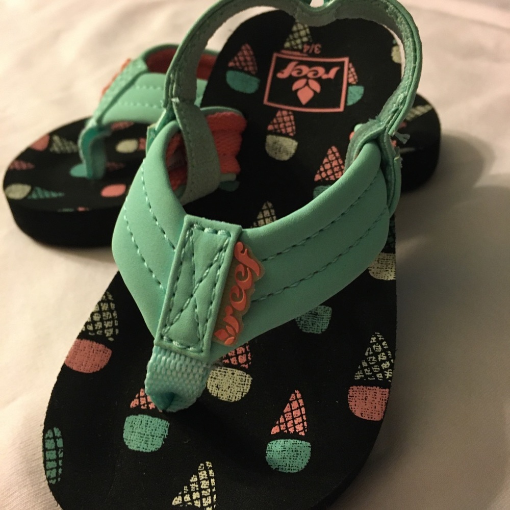 Teal Roxy flip flops NWOT never worn size 3/4